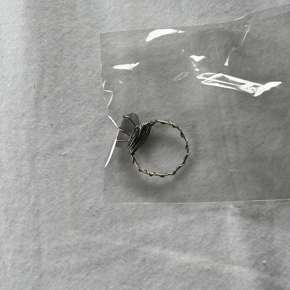 Handmade purple and silver ring